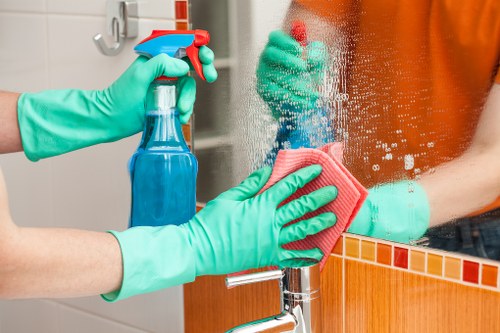 Sustainable carpet cleaning service with low-emission vehicle and waste sorting